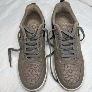 GUESS Men's Brown Logo Lace-Up Comfort Sneakers US 9 EU 42 Textile Casual Shoes